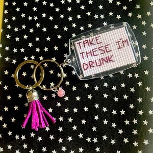 I’m Drunk Hand stitched keychain.